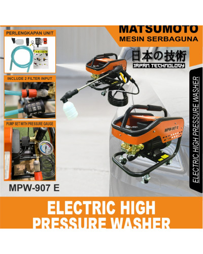 MATSUMOTO MPW-907 E – Electric High Pressure Washer (Jet Cleaner Elektrik Portabel)